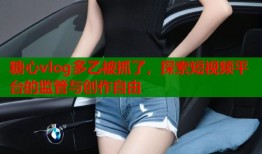 糖心vlog多乙被抓了，探索短视频平台的监管与创作自由